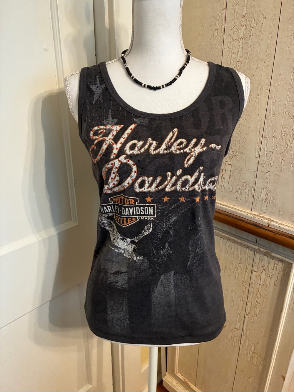 Harley-Davidson Gray Tank with Orange Accent Logo